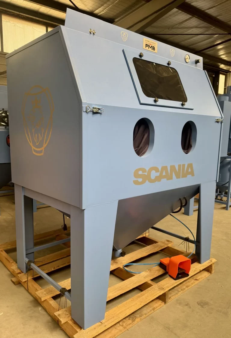 La société Scania France, pour sa succursale Scania Bourgogne, a choisi notre cabine de sablage Hoggar 1500 GV